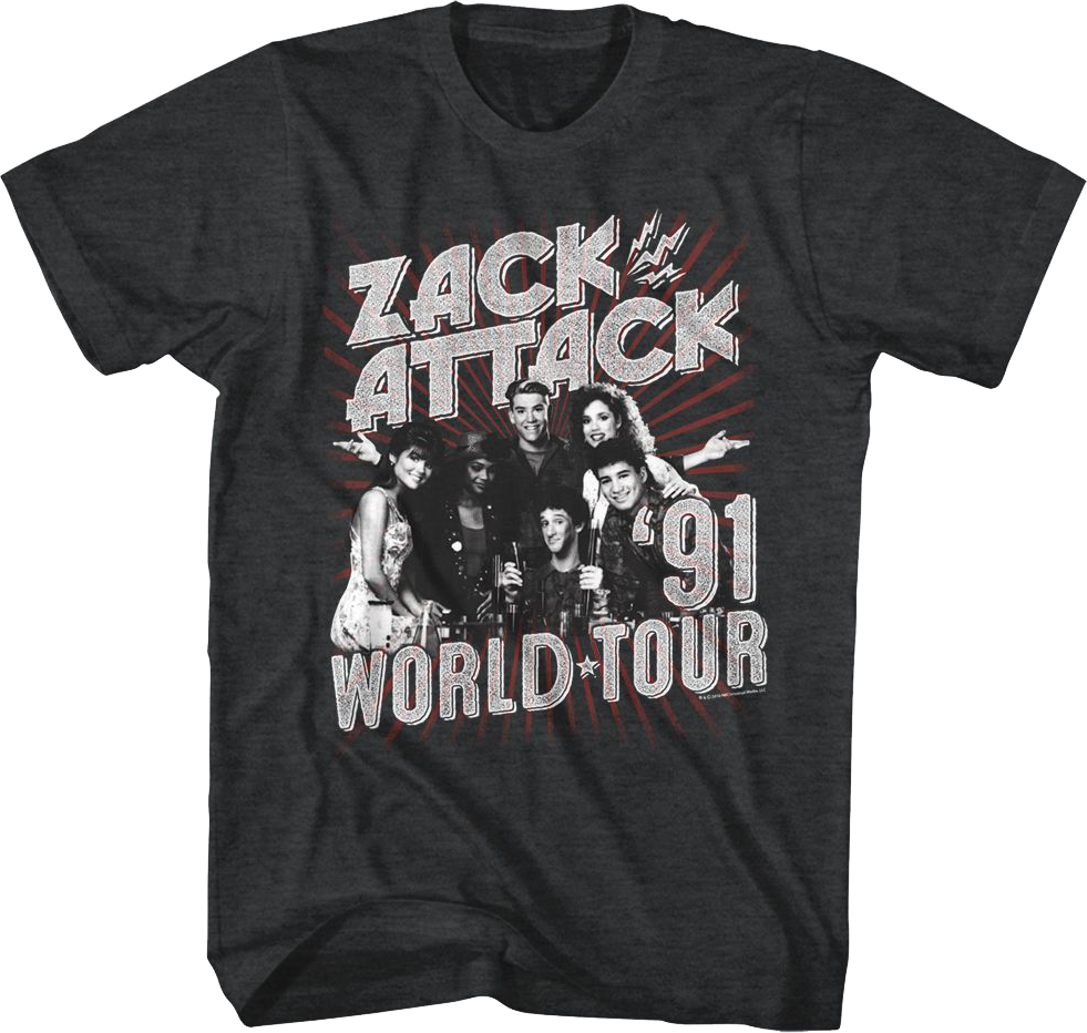 Zack Attack '91 World Tour Saved By The Bell T-Shirt