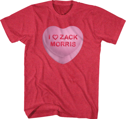 Zack Morris Candy Heart Saved By The Bell T-Shirt