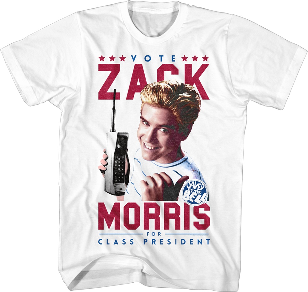Zack Morris For Class President Saved By The Bell T-Shirt