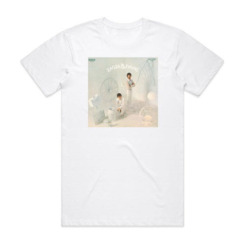 Zager and Evans Zager Evans Album Cover T-Shirt White